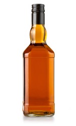whiskey bottle blank on white background with clipping path