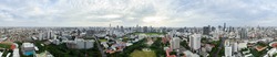 360 Panorama of Bangkok Cityscape at Sunrise, with Bird Eye View of Chulalongkorn University, Bangkok, Thailand.