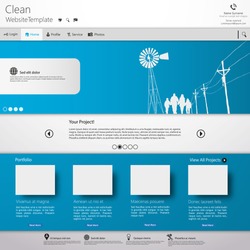 Website Template. Clean futuristic style, EPS 10
