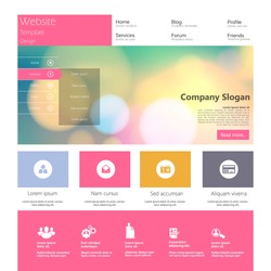 Flat Colorful Website Template Design