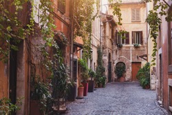 cozy street in Rome, Italy