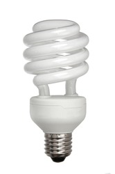 energy efficient light bulb isolated on white