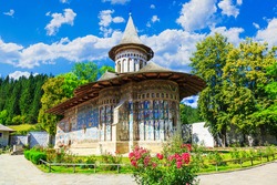 The Voronet Monastery, Romania. One of Romanian Orthodox monasteries in southern Bucovina.