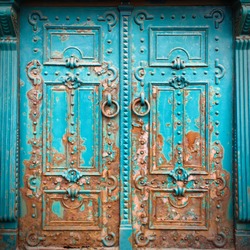 Vintage metal door