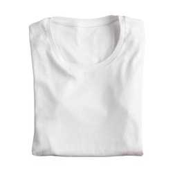 Blank folded t-shirt isolated on a white background