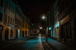Night street of European city High quality photo