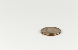 US quarter dollar coin isolated