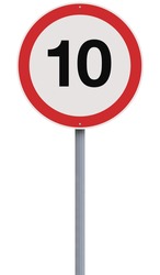 A road sign indicating a speed limit 
