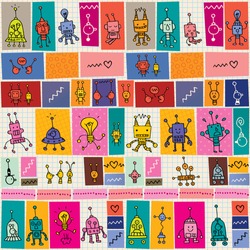 cute robots pattern