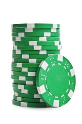 poker chips isolated on a white background