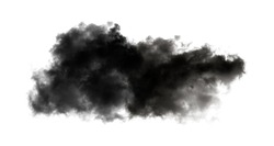 black smoke isolated on black background