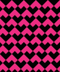 Pink black square heart repeating pattern