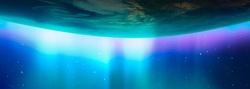 Aurora australis under the planet Earth 