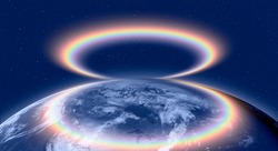 Rainbow surrounds the Planet Earth 