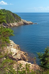 Quiet Cove on a Rocky Coastline in Cape Breton National Park in Nova Scotia