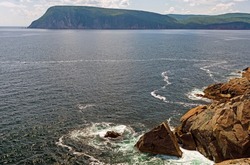 Jagged Rocks and A Distant Headland in Cape Breton National Park in Nova Scotia