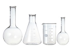 Test-tubes isolated on white. Laboratory glassware