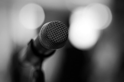 Professional microphone - black and white