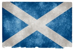 Grungy Scottish Flag on Vintage Paper