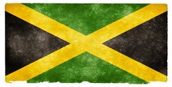 Grungy Jamaican Flag on Vintage Paper