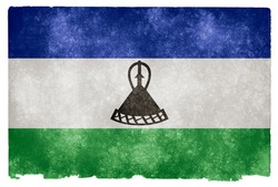 Grungy Flag of Lesotho on Vintage Paper