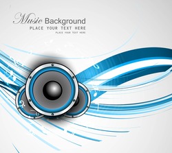 abstract Speakers blue bright background wave vector