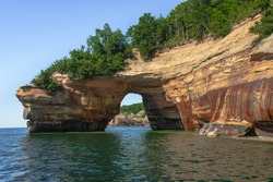 Arch in Pictured Rocks National Lakeshore. Michigan, USA.