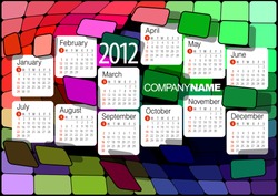 2012 Calendar. Vector illustration with abstract design