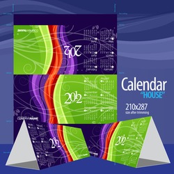 2012 Calendar. Vector illustration. Calendar “HOUSE”