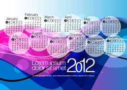 2012 Calendar. Vector illustration