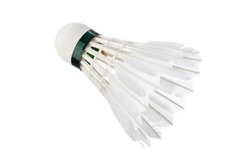 Feather badminton shuttlecock isolated on white background