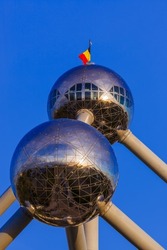 Atomium monument in Brussels Belgium - architecture background