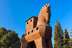 Trojan Horse at Troy Turkey - travel background