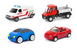 Set of cars isolated on white background
