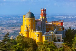 Pena Palace in Sintra - Portugal - architecture background