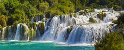 Waterfall KRKA in Croatia - nature travel background