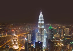 Twin towers at Kuala Lumpur (Malaysia) - architecture background