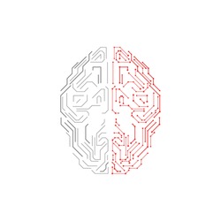 Artificial Intelligence illustration. Innovation brain concept. Graphic concept for your design.