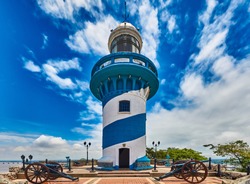 Lighthouse of Santa Anna fort Las Penas district landmark of Guayaquil Ecuador in south america