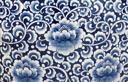Blue and white porcelain of the flower pattern