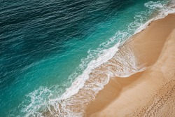 Wave on the Navy Beach (Praia da Marinha), located on the Atlantic coast in Caramujeira, Lagoa Municipality, Algarve.