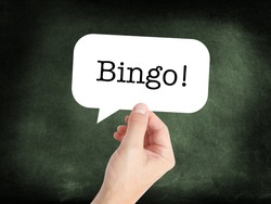 Bingo written on a speechbubble