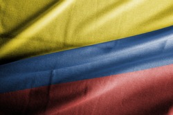 Waving Fabric Flag of Colombia 