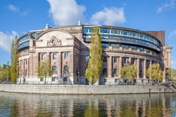 Sveriges riksdag - Parliament of Sweden in Stockholm