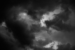 Dramatic sky - Background of dark clouds before thunder-storm