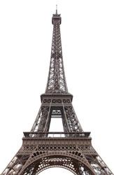 Eiffel tower isolated over the white background