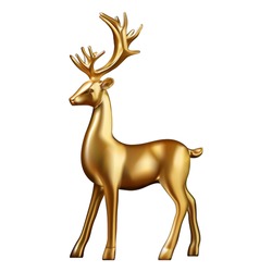 Golden deer 3d decoration for christmas and new year design. Vector Illustration EPS10