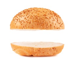 Burger buns empty isolated on white