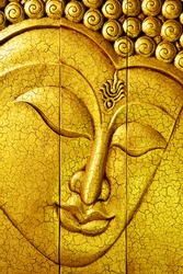 Golden Buddha face from Chiang Mai, Thailand
