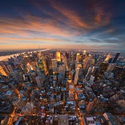New York City skyline at sunset /NewYork